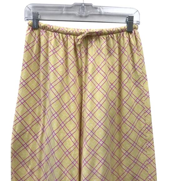 Character Pants Medium Lounge Wide Leg Capri Elastic Waist Yellow Pink White - Picture 2 of 6